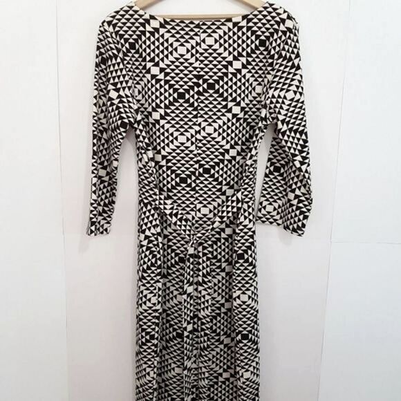 FEVER LONDON CITY Black and  White Dress Square and Triangle Pattern Siz… - Picture 5 of 16